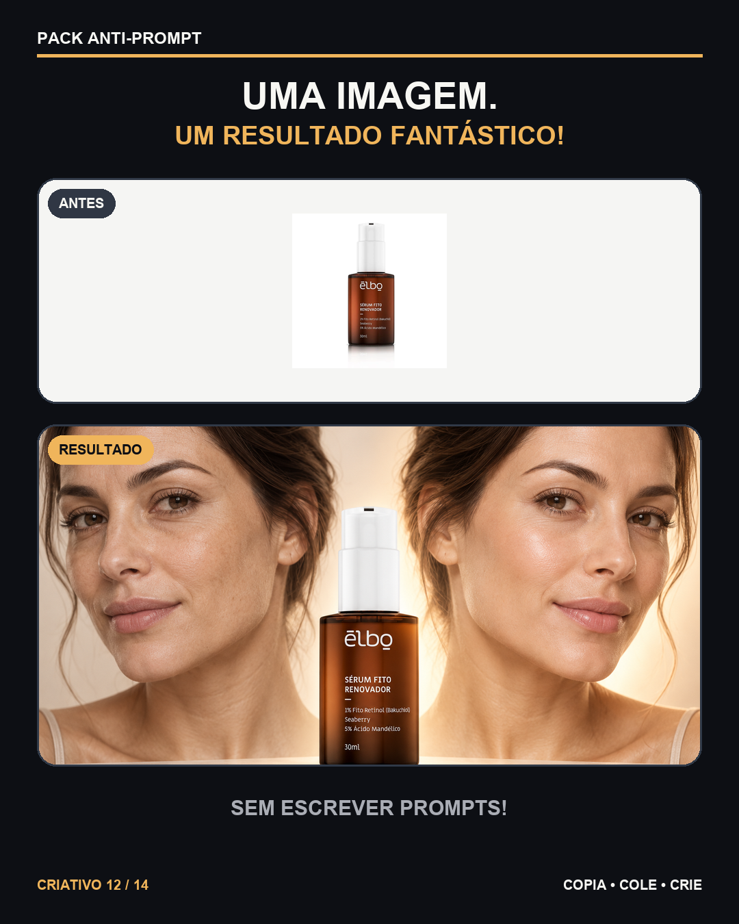 Aplicação para campanha de skincare